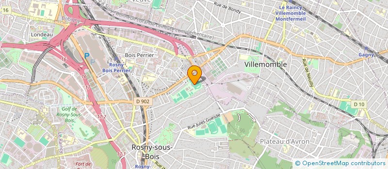 localisation de l'entreprise ASSOC SPORT DETENTE ROSNY à ROSNY-SOUS-BOIS