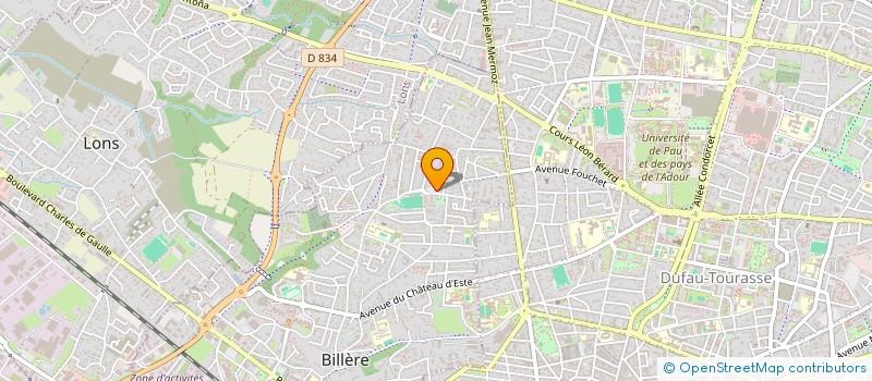 localisation de l'entreprise ASSOC SPORTIVE DES P ET T à BILLERE