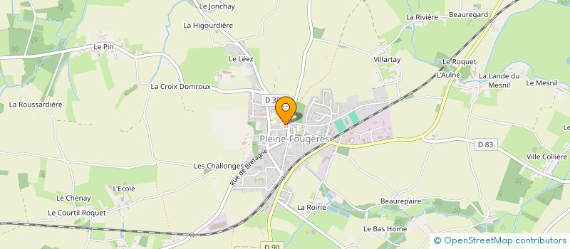 localisation de l'entreprise ASSOC SPORTIVE DU COLLEGE PUBLIQUE MIXTE DE PLEINE FOUGERES  PLEINE-FOUGERES