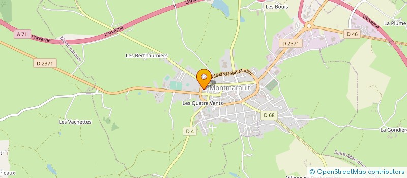 localisation de l'entreprise ASSOC SYNDI AUTOR COMBRAILLE BOURBON EST à MONTMARAULT