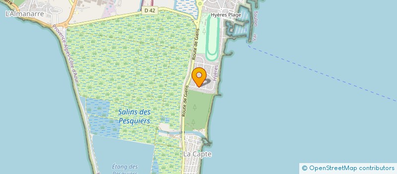 localisation de l'entreprise ASSOC TENNIS CLUB DES PASQUIERS à HYERES