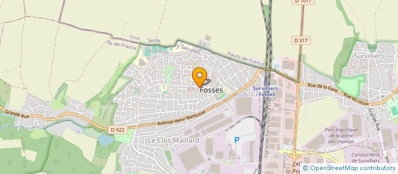 localisation de l'entreprise ASSOC TENNIS DE FOSSES  FOSSES