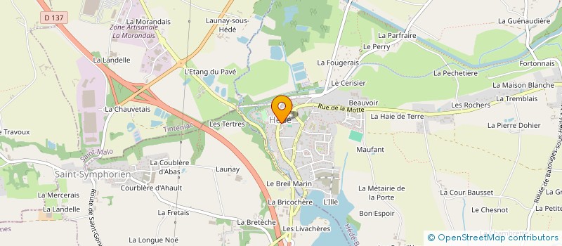 localisation de l'entreprise ASSOC THEATRE DU PAYS DE HEDE à HEDE-BAZOUGES