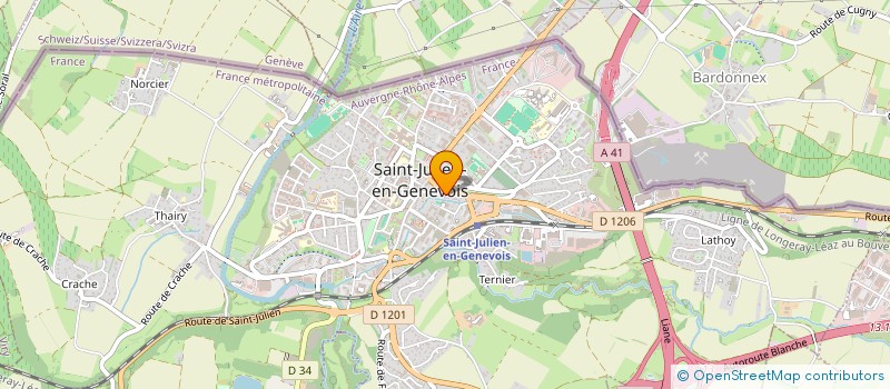 localisation de l'entreprise ASSOC TRAIT D UNION VERS L INTEGRATION DES PERSONNES HANDICAPEES à SAINT-JULIEN-EN-GENEVOIS