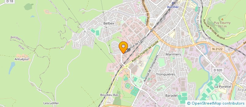 localisation de l'entreprise ASSOC USAGERS CTRES AIDE PAR LE TRAVAIL à AURILLAC