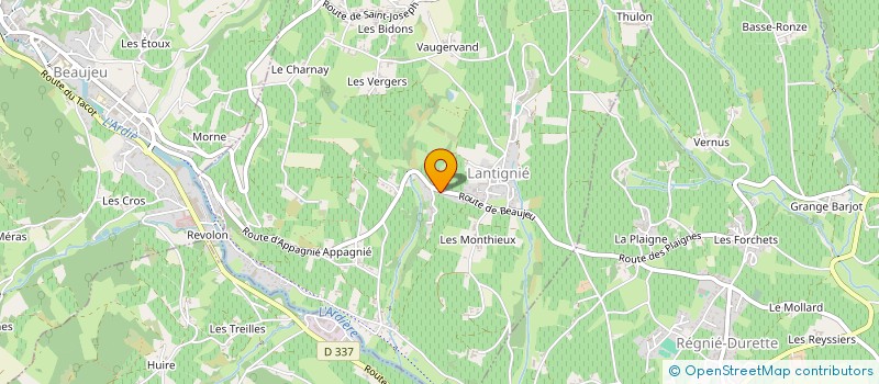 localisation de l'entreprise ASSOC VITICULTEURS AOC COTEAUX à BEAUJEU
