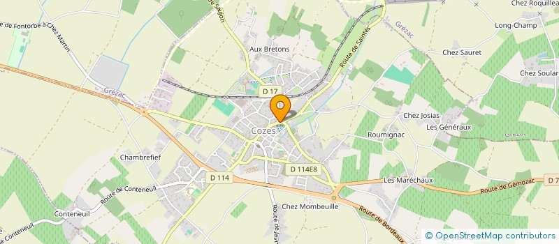 localisation de l'entreprise ASSOC VROUM VROUM CLUB EVASION  COZES