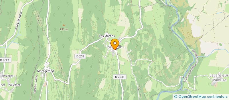 localisation de l'entreprise ASSOCIATI0N COMMUNALE DE CHASSE AGREEE DF VALFIN SUR VALOUSE  VOSBLES-VALFIN