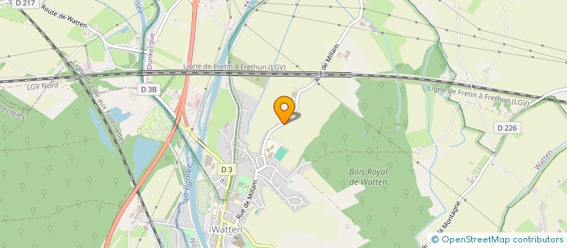 localisation de l'entreprise ASSOCIATION 59760  WATTEN