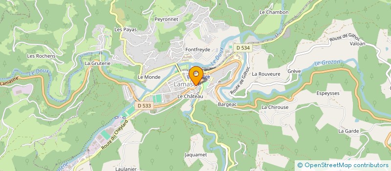 localisation de l'entreprise ASSOCIATION ACCUEIL MIGRANTS DE LA VALLEE DU DOUX à LAMASTRE
