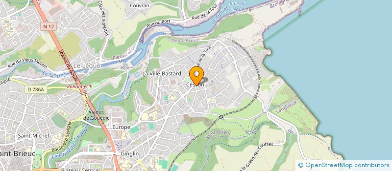localisation de l'entreprise ASSOCIATION ADULTES ET JEUNES HANDICAPES à SAINT-BRIEUC