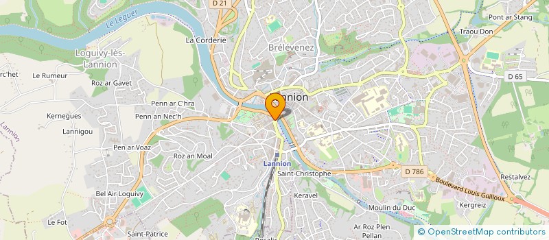 localisation de l'entreprise ASSOCIATION AGIR ENSEMBLE CONTRE LE CHOMAGE A.C. TREGOR  LANNION