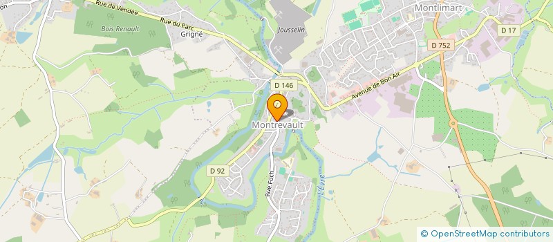 localisation de l'entreprise ASSOCIATION AGREE DE PECHE ET DE PROTECTION DU MILIEU AQUATIQUE (AAPPMA) DES MARTINS PECHEURS DE MONTREVAULT à MONTREVAULT-SUR-EVRE