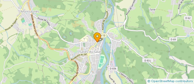 localisation de l'entreprise ASSOCIATION AGREE DE PECHE ET DE PROTECTION DU MILIEU AQUATIQUE DU BAS-SALAT  SALIES-DU-SALAT