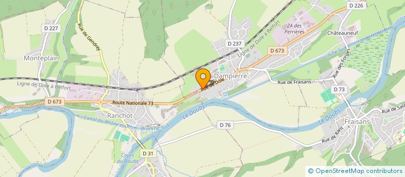 localisation de l'entreprise ASSOCIATION AGREE POUR LA PECHE ET LA PROTECTION DU MILIEU AQUATIQUE F.R.D. (FRAISANS-RANCHOT-DAMPIERRE)  DAMPIERRE