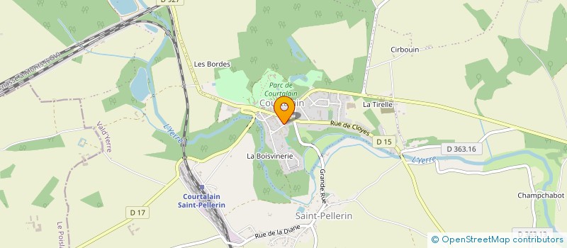 localisation de l'entreprise ASSOCIATION AGREEE DE PECHE ET DE PROTECTION DU MILIEU AQUATIQUE DE COURTALAIN - SAINT PELLERIN - ARROU LA TANCHE à VALD'YERRE