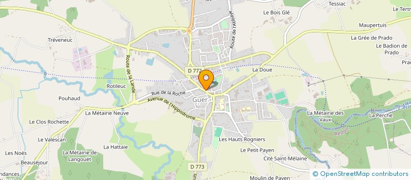 localisation de l'entreprise ASSOCIATION AGREEE DE PECHE ET DE PROTECTION DU MILIEU AQUATIQUE DE GUER - LA GAULE GUEROISE  GUER