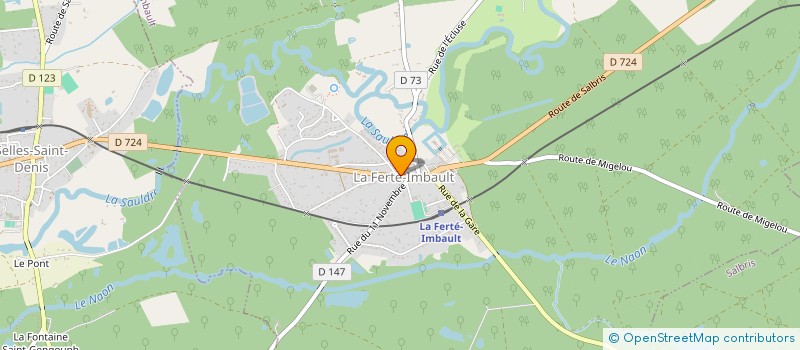 localisation de l'entreprise ASSOCIATION AGREEE DE PECHE ET DE PROTECTION DU MILIEU AQUATIQUE DE LA FERTE IMBAULT LE MARTIN PECHEUR  LA FERTE-IMBAULT