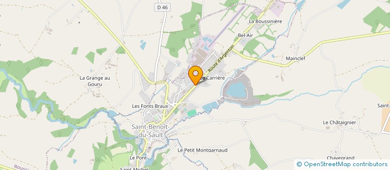 localisation de l'entreprise ASSOCIATION AGREEE DE PECHE ET DE PROTECTION DU MILIEU AQUATIQUE DE LA TRUITE DE L'ABLOUX DE PRISSAC à SAINT-BENOIT-DU-SAULT