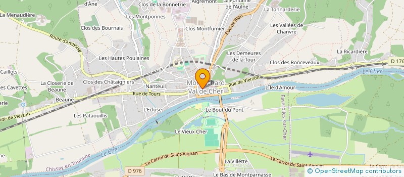 localisation de l'entreprise ASSOCIATION AGREEE DE PECHE ET DE PROTECTION DU MILIEU AQUATIQUE DE MONTRICHARD LA GARDONNETTE  MONTRICHARD-VAL-DE-CHER