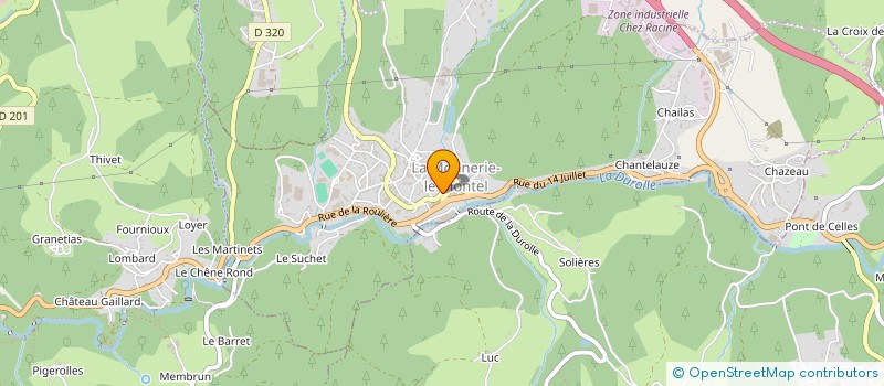 localisation de l'entreprise ASSOCIATION AGREEE DE PECHE ET DE PROTECTION DU MILIEU AQUATIQUE 'LA PROTECTRICE DE LA DUROLLE'  LA MONNERIE-LE-MONTEL