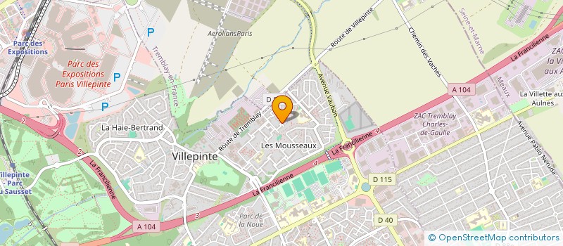 localisation de l'entreprise ASSOCIATION AIDE A LA JEUNESSE VILLEPINTOISE à VILLEPINTE