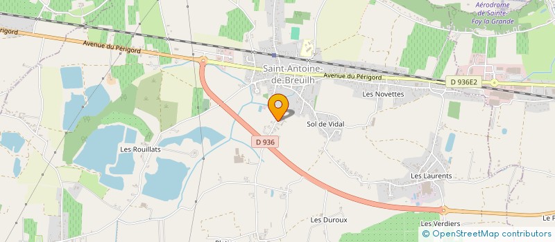 localisation de l'entreprise ASSOCIATION AIDE FINANCIERE SANTE BOULEDOGUE ET CARLINS  SAINT-ANTOINE-DE-BREUILH