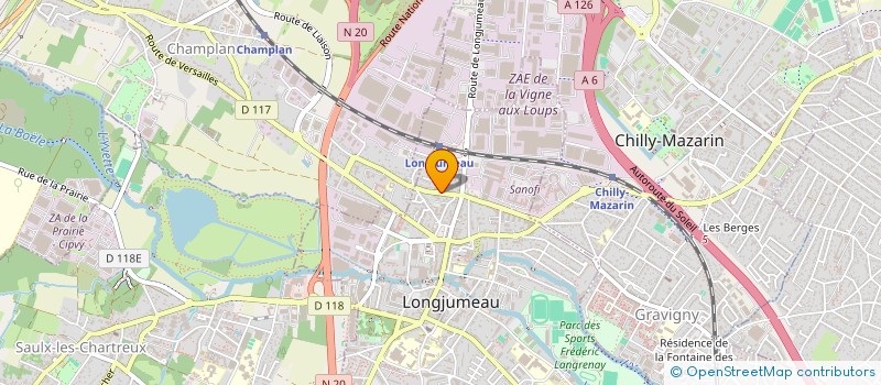 localisation de l'entreprise ASSOCIATION AIDES A DOMICILE à LONGJUMEAU