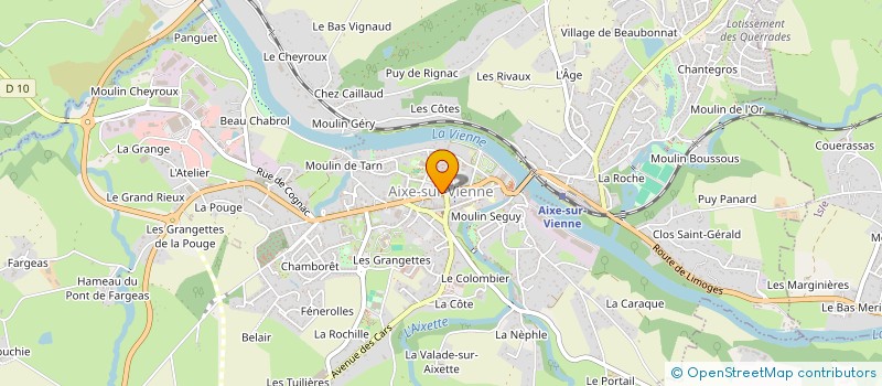 localisation de l'entreprise ASSOCIATION AIXE CANOE KAYAK à AIXE-SUR-VIENNE