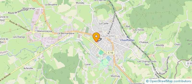 localisation de l'entreprise ASSOCIATION AMICALE DES SAPEURS POMPIERS DE CHAUFFAILLES  CHAUFFAILLES