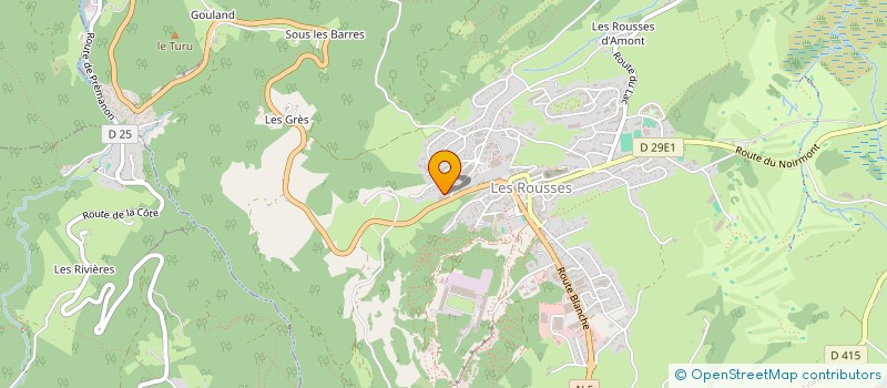 localisation de l'entreprise ASSOCIATION AMICALE DES SAPEURS POMPIERS DES ROUSSES  LES ROUSSES