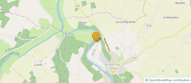 localisation de l'entreprise ASSOCIATION ANGLES SUR L'ANGLIN RECHERCHE PATRIMOINES EDUCATION  ANGLES SUR L'ANGLIN