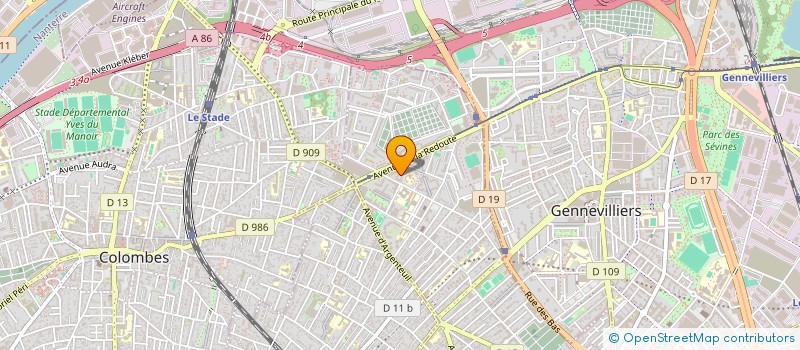 localisation de l'entreprise ASSOCIATION ANTILLAISE DES DOMIENS DU VAL D'OISE DOM 95  ASNIERES-SUR-SEINE