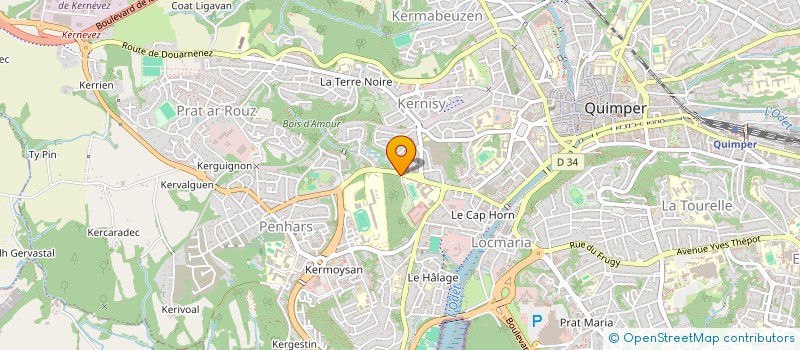 localisation de l'entreprise ASSOCIATION AR RE GOZ, AMICALE DES ANCIENS DANSEURS ET SONNEURS  QUIMPER