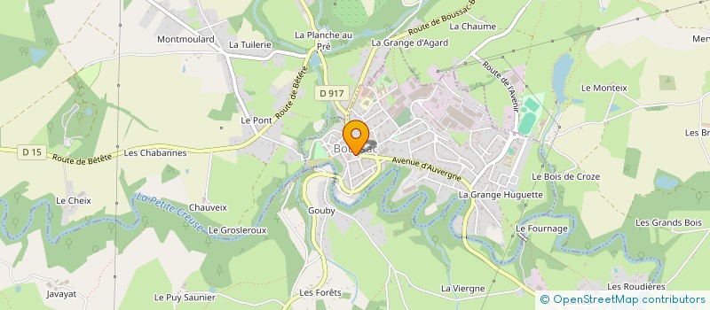 localisation de l'entreprise ASSOCIATION ATELIER MILLE COULEURS à BOUSSAC