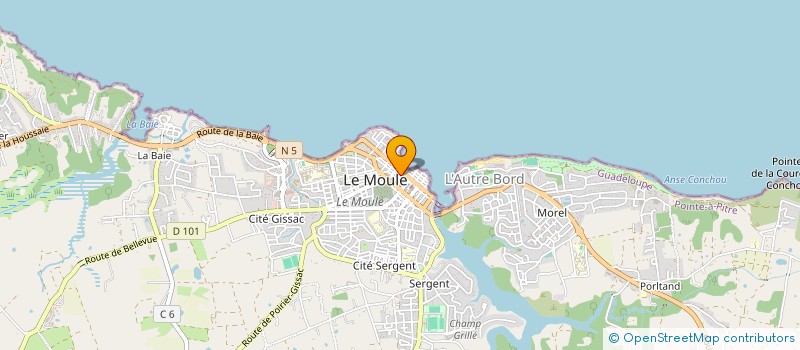 localisation de l'entreprise ASSOCIATION AU-DEL'ART à LE MOULE