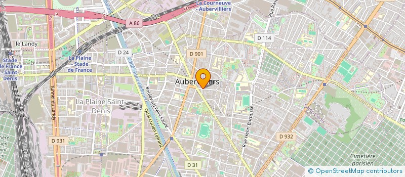 localisation de l'entreprise ASSOCIATION AUBERQUARTIERS  AUBERVILLIERS