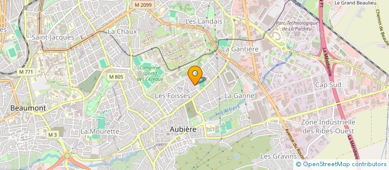 localisation de l'entreprise ASSOCIATION AUBIEROISE POUR LE MAINTIEN D'UNE AGRICULTURE PAYSANNE (AUB'AMAP)  AUBIERE