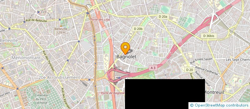 localisation de l'entreprise ASSOCIATION BAGNOLETAISE CINEM à BAGNOLET