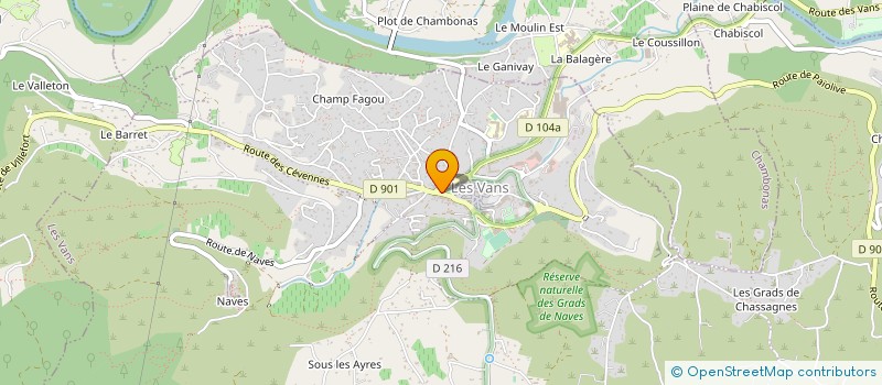 localisation de l'entreprise ASSOCIATION BALADINS à LES VANS