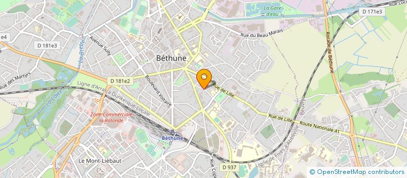 localisation de l'entreprise ASSOCIATION BETHUNE SOLIDARITE LOISIRS à BETHUNE