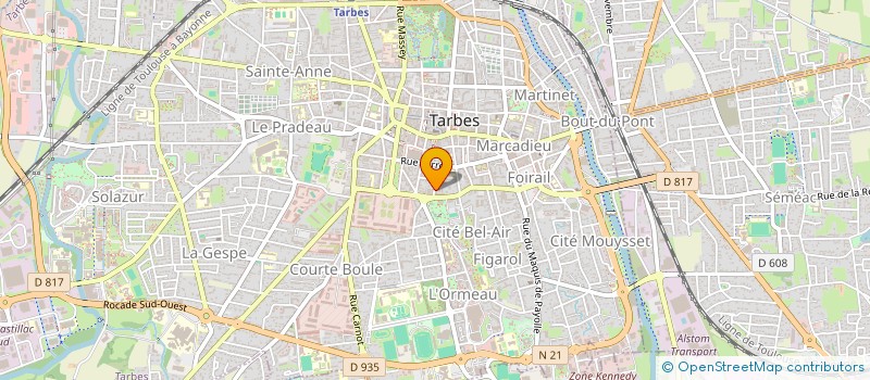 localisation de l'entreprise ASSOCIATION BIGOURDANE D'INSERTION ET D'INTEGRATION DE LA JEUNESSE  TARBES