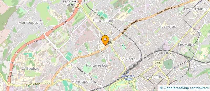 localisation de l'entreprise ASSOCIATION BISONTINE DE L'INSPE SOCIALE ET ETUDIANTE  BESANCON