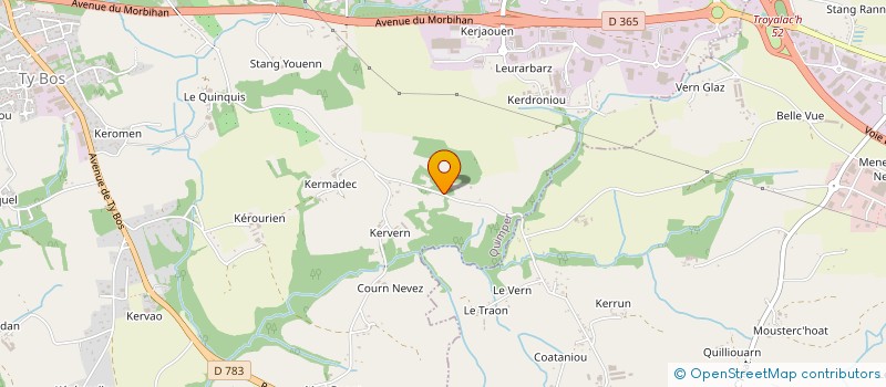 localisation de l'entreprise ASSOCIATION BRETONNE DES AMIS DE LOUIS ARAGON ET ELSA TRIOLET (ABALAET) à QUIMPER