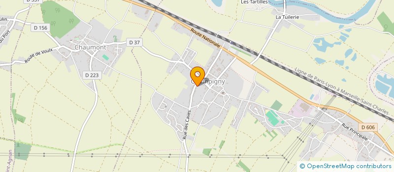 localisation de l'entreprise ASSOCIATION CAMPESTRIENNE  D' ORGANISATION DE TRAILS ET D'EVENEMENTS SPORTIFS(A-COTES)  CHAMPIGNY