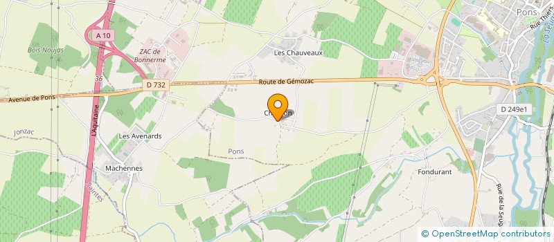 localisation de l'entreprise ASSOCIATION CAMPING CHARDON  PONS