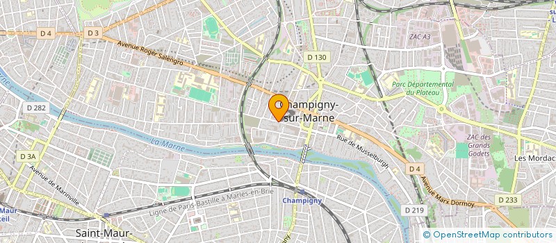 localisation de l'entreprise ASSOCIATION CAMPINOISE POUR L'AUTONOMIE LINGUISTIQUE DES MIGRANTS, L'INSERTION ET LA SOLIDARITE 94(ACALMIS94)  CHAMPIGNY-SUR-MARNE