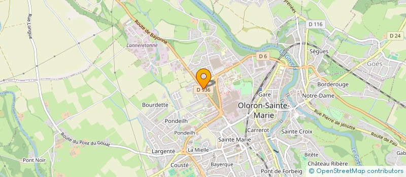 localisation de l'entreprise ASSOCIATION CANOE KAYAK EAUX BEARN  OLORON-SAINTE-MARIE