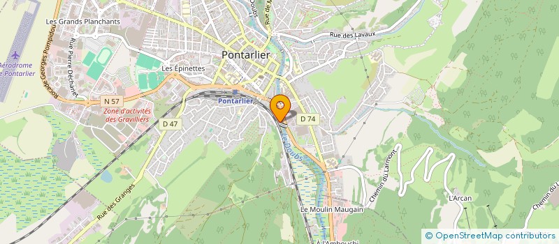 localisation de l'entreprise ASSOCIATION CANOE KAYAK PONTARLIER à PONTARLIER