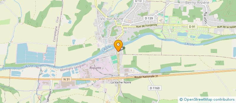 localisation de l'entreprise ASSOCIATION CANTONALE SPORTIVE DE VIC SUR AISNE  MONTIGNY-LENGRAIN